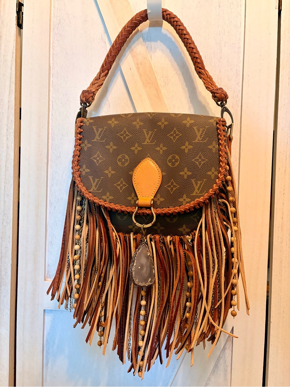 Louis Vuitton Brown Monogram Fringe Shoulder Bag